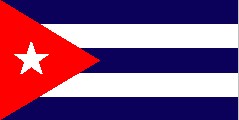 La actual bandera de Cuba, con el azul turquesa en lugar del azul celeste