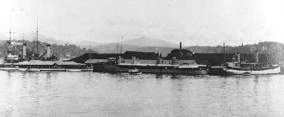 Unidades navales norteamericanas en la base naval de Olongap&oacute;, hacia 1.915