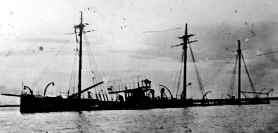 el crucero D. Antonio de Ulloa hundido