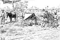 Avanzada en la trocha de Mariel-Majana. Revista Nuevo Mundo. Año 1896