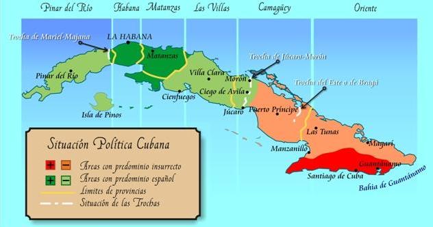 Zonas de mayor  influencia espa&ntilde;olas e independentistas.
