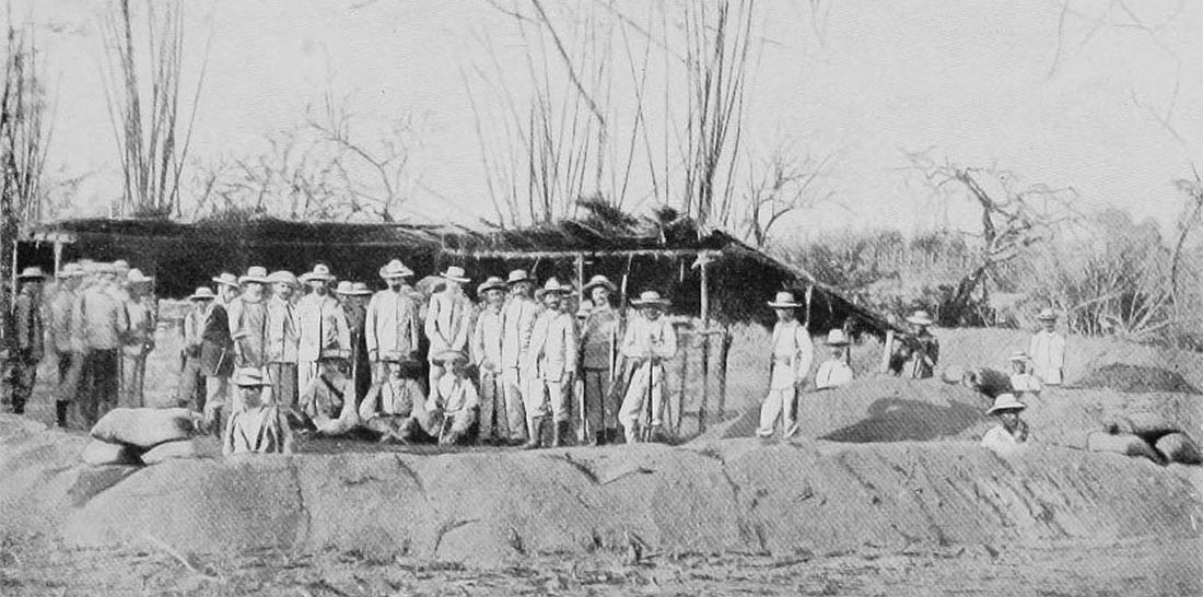 Typical Spanish earthworks and shelter